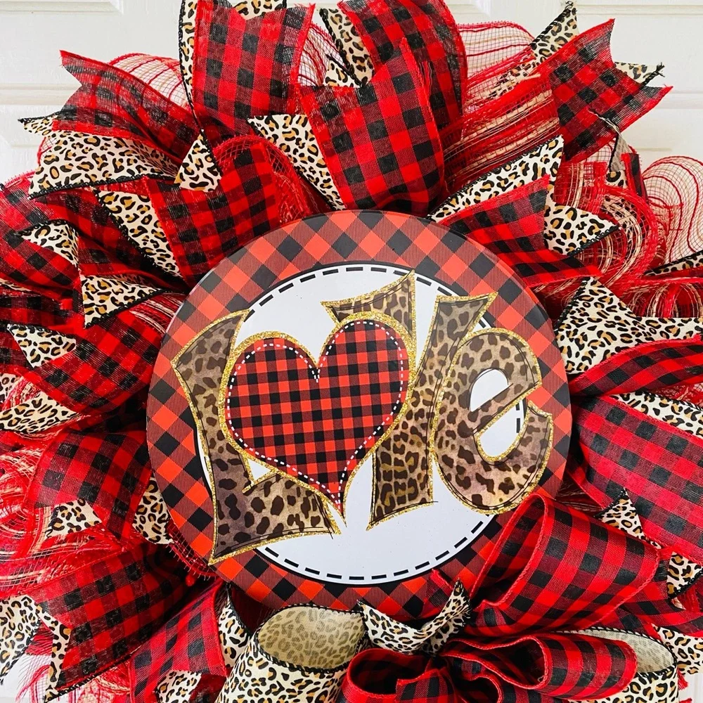 Red and Black Plaid Holiday Wreath